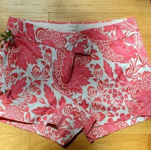 J. Crew Pink Tropical Floral Print Chino Stretch Shorts Size 2
